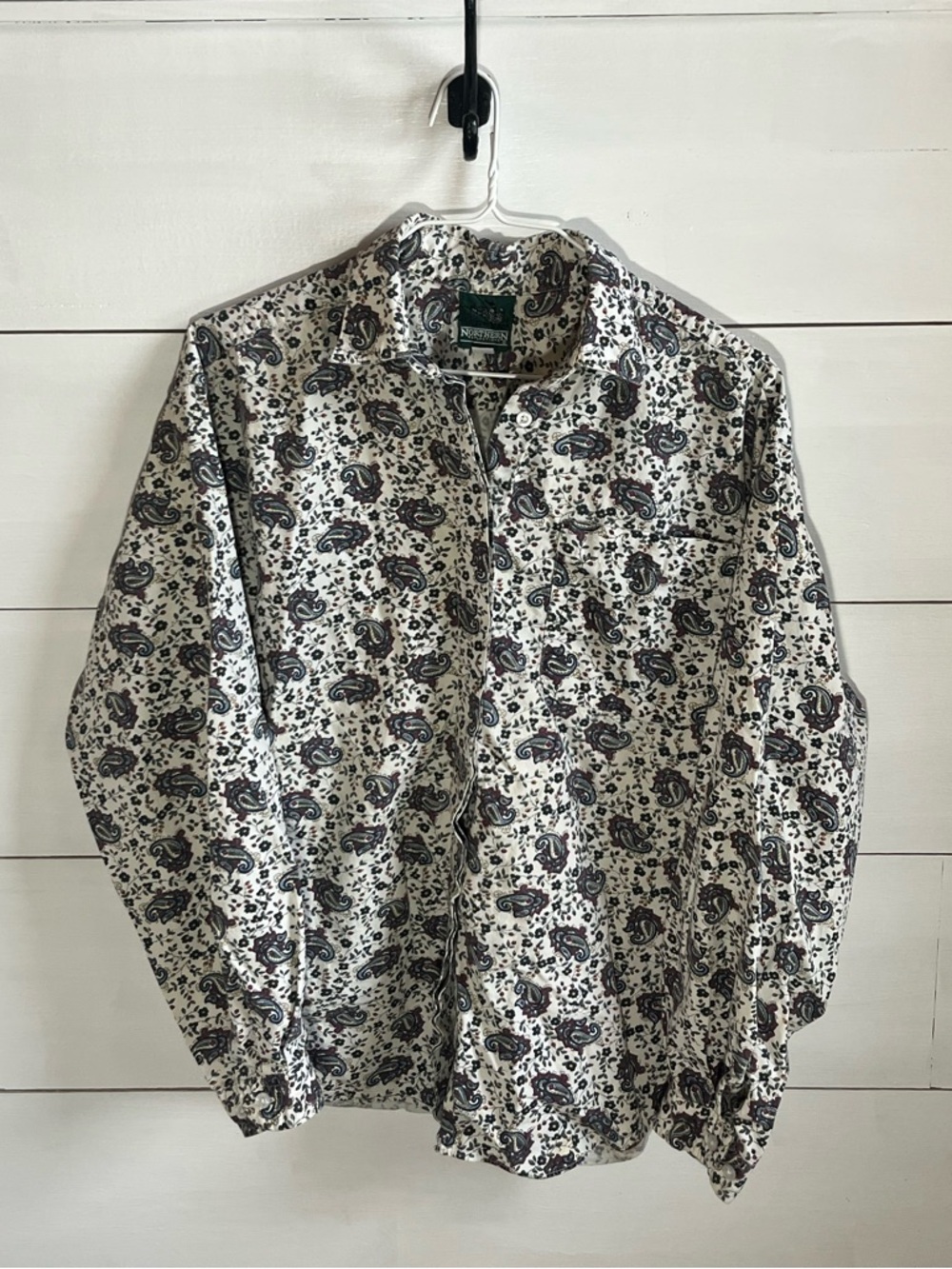 Vintage Northern Reflections Paisley Print Button-Up Shirt